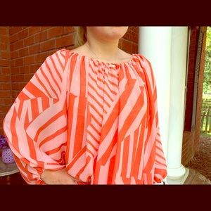Light Pink and Orange Emma Rose Blouse